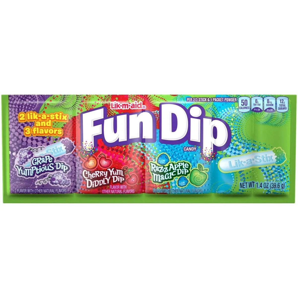 Lik-m-aid Fun Dip kutija slatkiša, više okusa, 39 g
