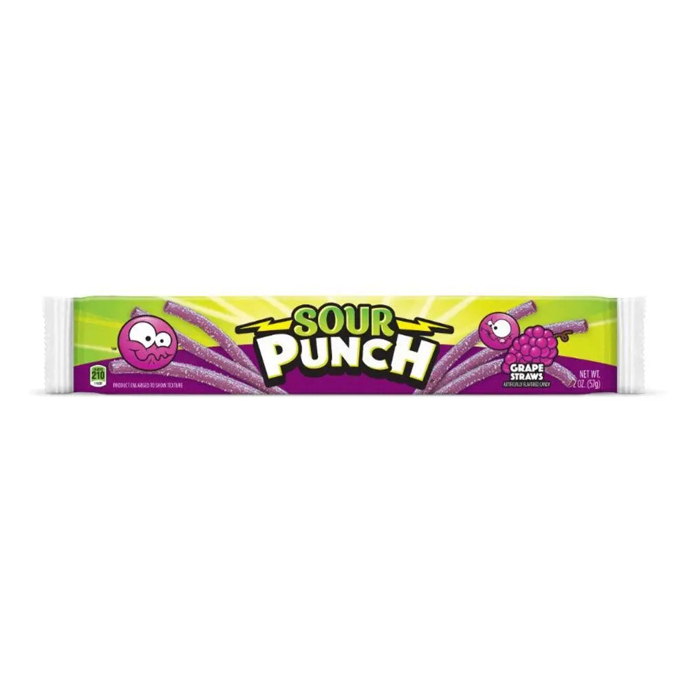 Sour Punch Grape Straws 57g OhMyCandyBox