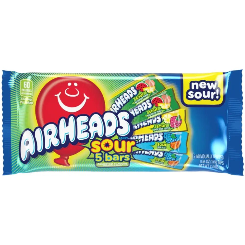 Airheads Bars Assorted Sour 5 Pack 78g - OhMyCandyBox