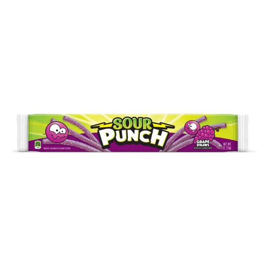 Sour Punch Grape Straws 57g OhMyCandyBox